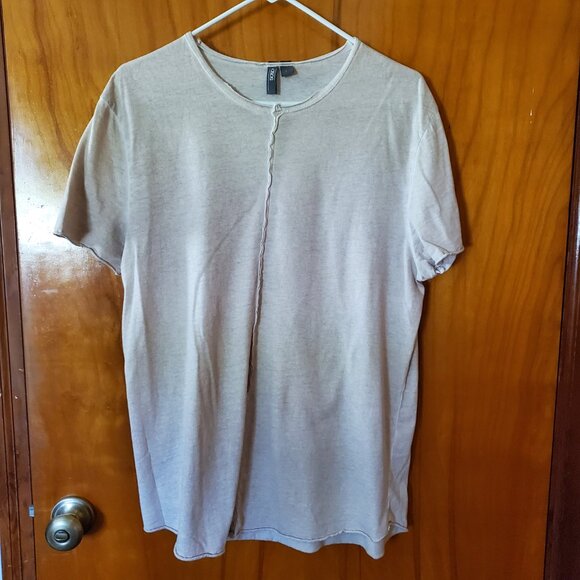 asos Distressed Look Short Sleeve Tee Large Oatmeal Color - Picture 6 of 16